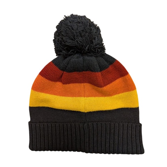 🍊GUC🍊 Marine Layer Sunset Stripe Pom-Pom Beanie - Picture 3 of 5